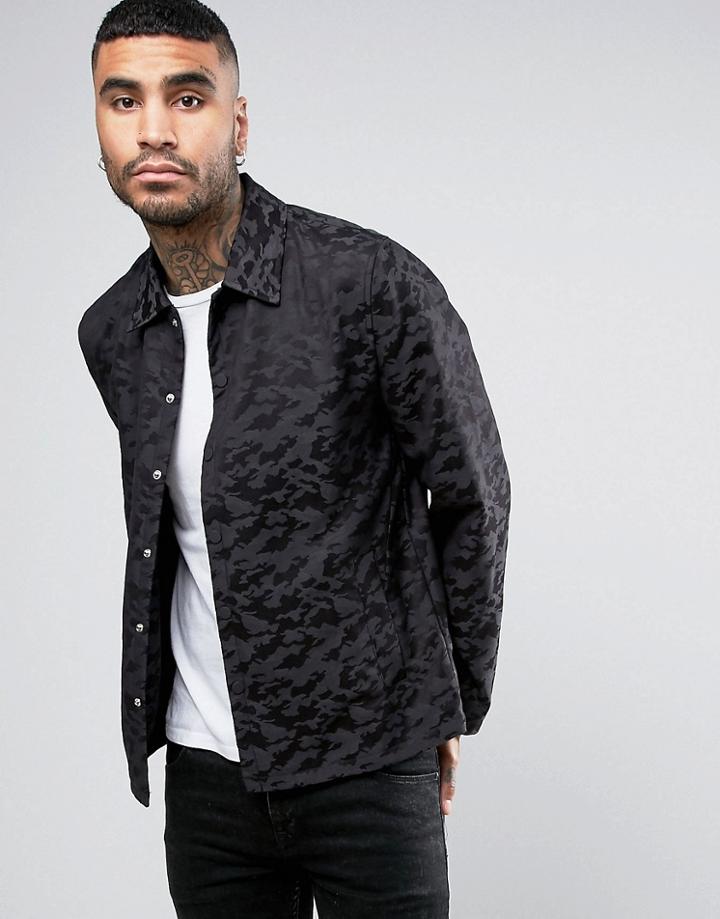 Religion Smart Coach Jacket In Camo - Black