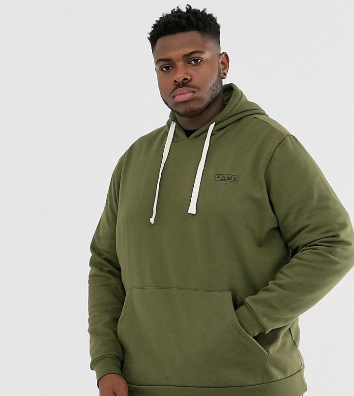 Friend Or Faux Plus Hakasama Back Print Hoodie - Green
