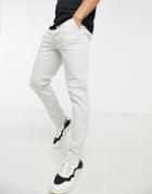 Jack & Jones Intelligence Stretch Slim Pants In Stone-grey