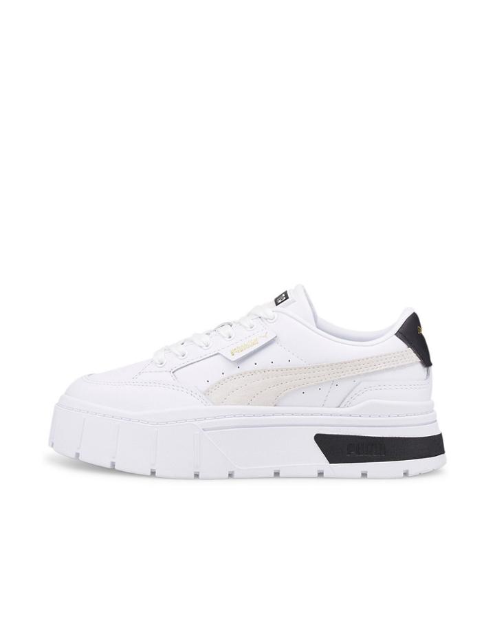 Puma Mayze Stack Sneakers In White/black/gray