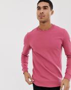 Asos Design Muscle Sweatshirt In Pink