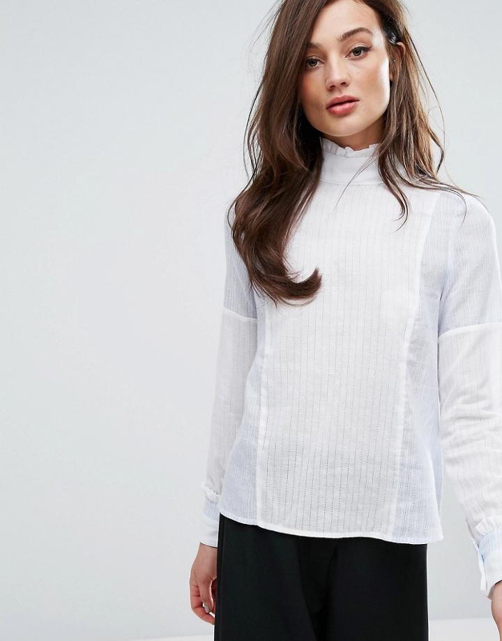 Fashion Union High Neck Top With Panels - Blue