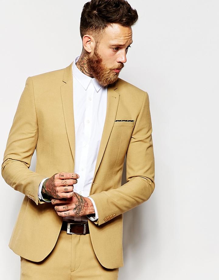 Asos Super Skinny Suit Jacket In Camel - Camel