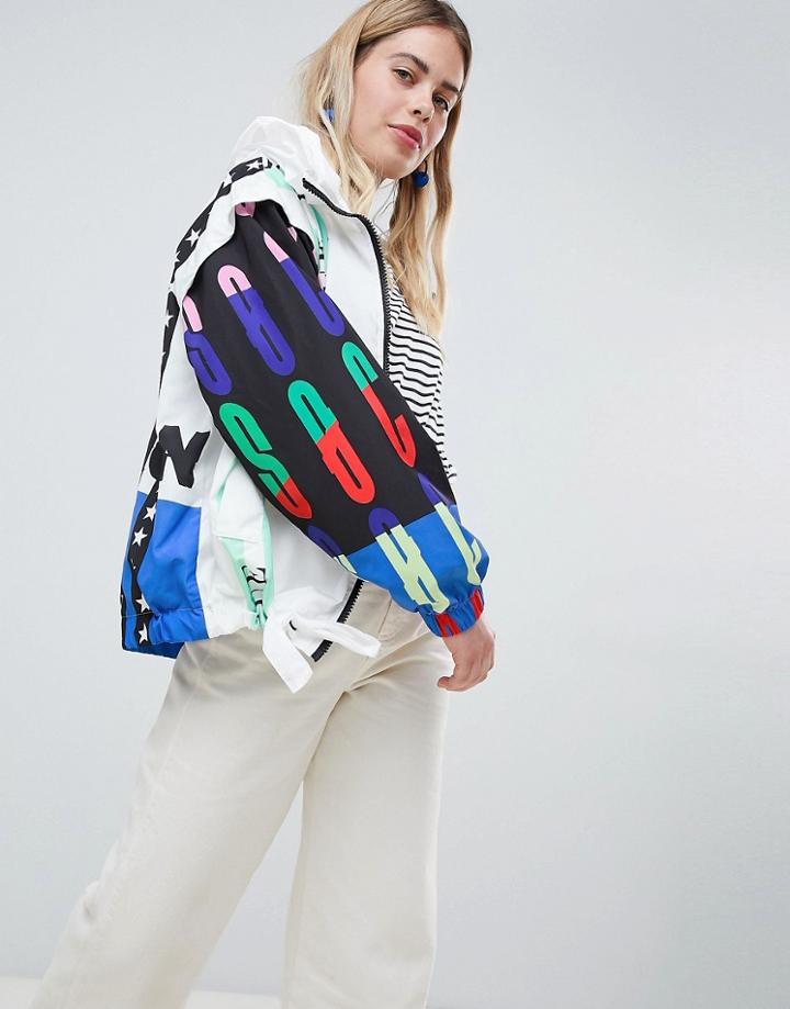 Asos Design Printed Motorcross Bomber Jacket-multi