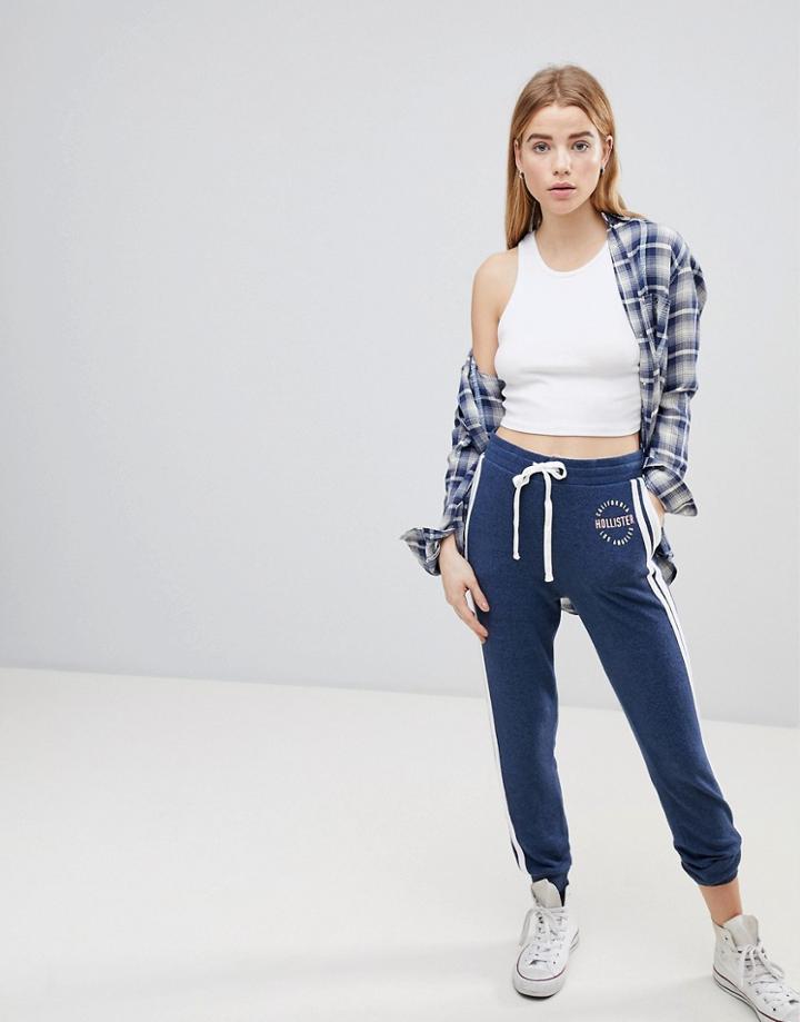 Hollister Cozy Supersoft Logo Jogger - Navy