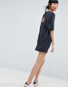 Asos Tie Sleeve Shift Dress - Black