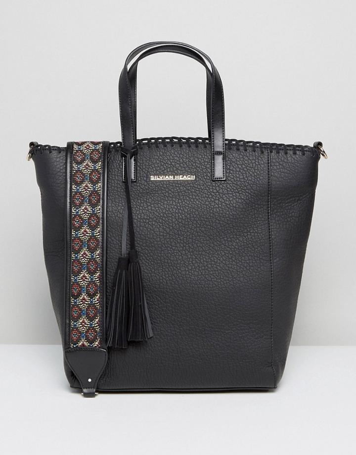 Silvian Heach Tote Bag With Embroidered Strap - Black