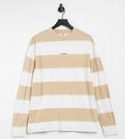 Collusion Unisex Oversized Long Sleeve T-shirt With Stripe In Pique Fabric-multi