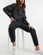 Asos Design Hourglass Woven Sweatpants In Pinstripe-multi