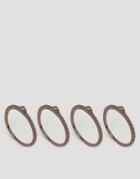 Asos Pack Of 4 Copper Stack Rings - Brown