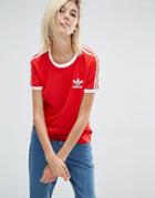Adidas Originals California Three Stripe T-shirt - Vivid Red