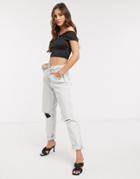 Naanaa Satin Bardot Top In Black
