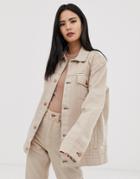 Cheap Monday Upsize Off Pink Denim Jacket - Beige