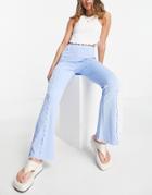 Miss Selfridge Detail Kickflare Pants In Blue