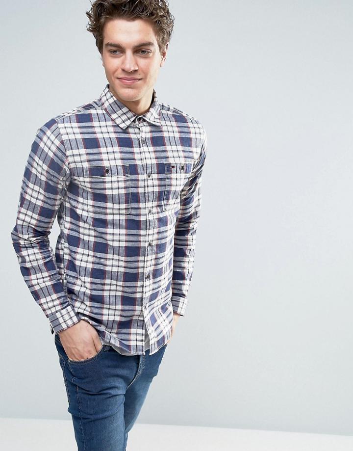 Tommy Hilfiger Denim Checked Shirt - Navy
