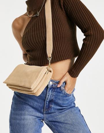 Na-kd Suede Cross Body Bag In Brown