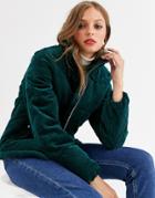 Vero Moda Cord Velvet Padded Jacket-green