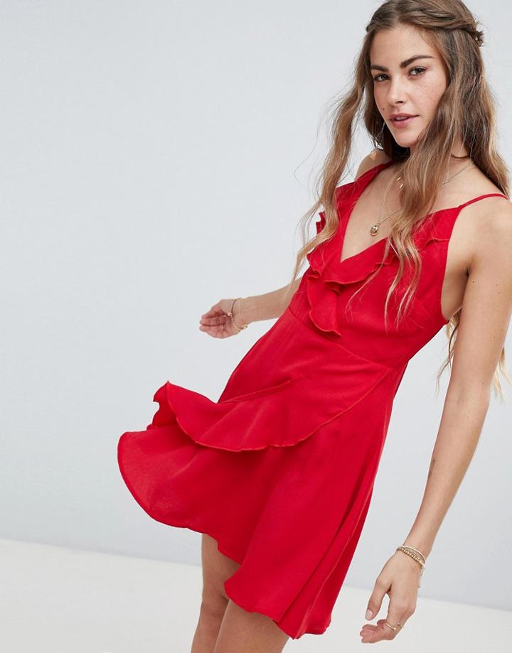 Love & Other Things Wrap Dress-red