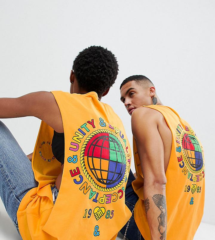 Asos Design X Glaad & Tank With Back Print - Orange