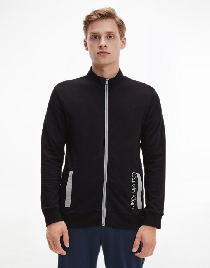 Calvin Klein Lounge Zip Through Sweat In Black