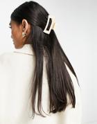 Accessorize Hair Clip Claw In Rectangle Shape In Cream-white