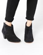 H By Hudson Kiver Black Suede Ankle Boots - Black