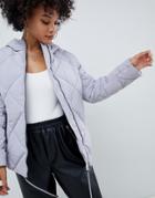 Asos Design Puffer Made With Recycled Plastic Bottles - Gray