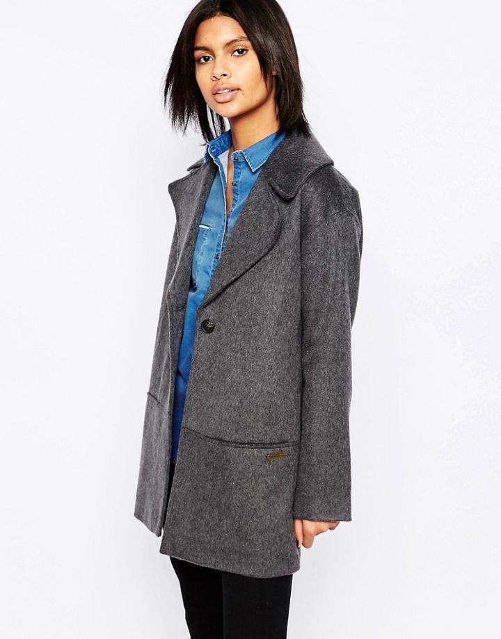 Pepe Jeans Trent Brushed Wool In Camel - Gray