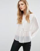 Brave Soul Sheer Blouse - Cream