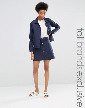 Adpt Tall Button Front Pocket Detail Skirt - Multi