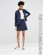 Adpt Tall Button Front Pocket Detail Skirt - Multi