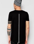Asos Longline T-shirt With Zip Back And Mesh Insert