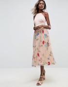 Asos Embellished Tulle Prom Midi Skirt - Multi