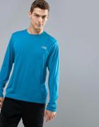 The North Face Mountain Athletics Reaxion Amp Running Top In Blue Marl - Blue