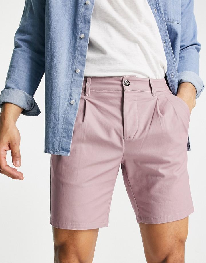 Asos Design Chino Cigarette Shorts In Pink