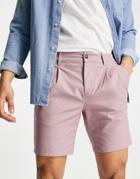 Asos Design Chino Cigarette Shorts In Pink
