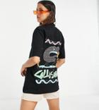 Collusion 80's 'c' Collusion Oversized T-shirt In Black