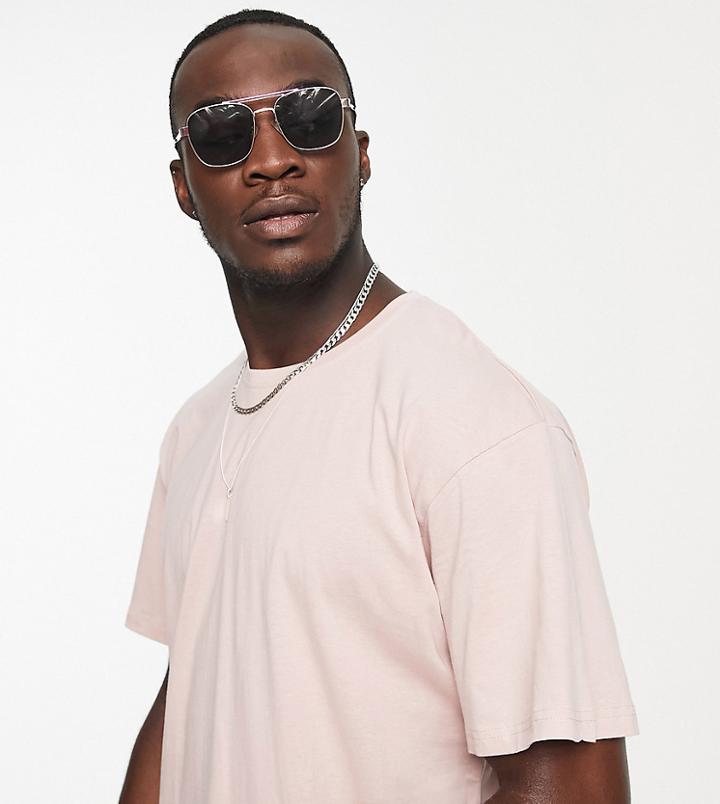 Soul Star Tall Oversized T-shirt In Dusty Pink