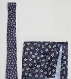 Next Tie & Pocket Square Set In Blue Floral - Blue