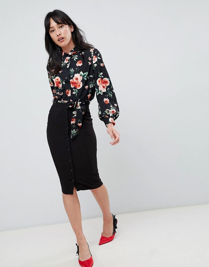Unique 21 Tailored Split Pencil Skirt - Black