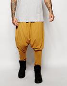 Asos Extreme Drop Crotch Joggers In Lightweight Fabric In Tan - Cumin