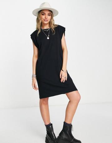 Object Jeanette Cap Sleeve Jersey Dress In Black