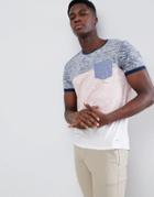 Esprit T-shirt With Block Stripe In Slub - Blue