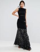 Forever Unique Fishtail Maxi Dress - Black