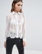 Lipsy Lace Shirt - White