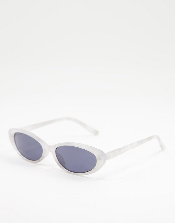 Jeepers Peepers White Marble Effect Sunglasses