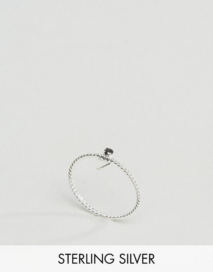Asos Sterling Silver Twist Triangle Ring - Silver