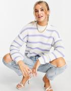 In The Style Plus X Billie Faiers Striped Sweater In Blue Multi