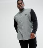 Duke King Size Long Sleeve Grandad Shirt With Jersey Sleeve In Green - Green