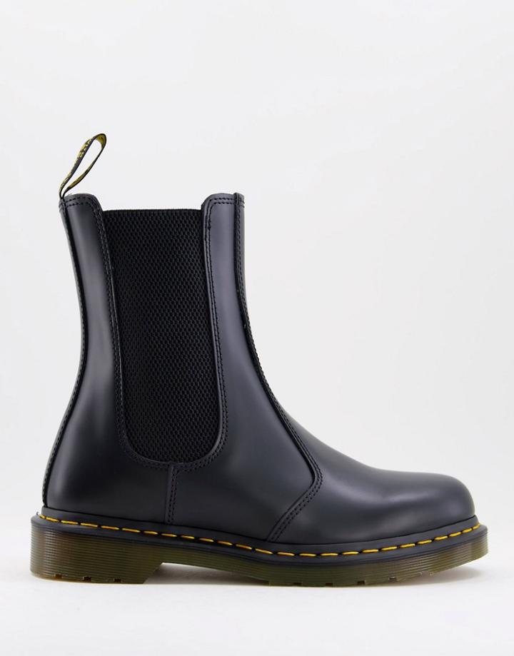 Dr Martens 2976 Hi Chelsea Boots In Black Smooth